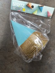 10PK Gold Sprinkle Multi Color Spritz Party Supply paper CONE FAVOR HATS Age 3+