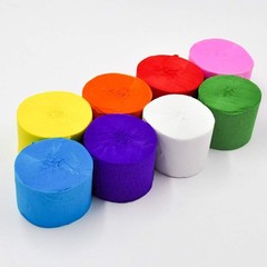 8 Rolls Crepe Paper Streamers in 8 Colors, Wedding Birthday Baby Shower Graduati