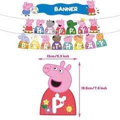 Peppa Pig Birthday Party Decorations Suppplies Set Banner Balloons Cake Toppers