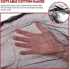 215x700cm Halloween Black Spooky Scary Muslin Gauze Cloth for Halloween Party