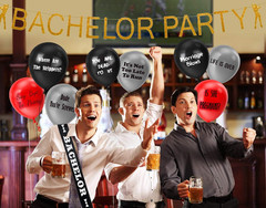 Brosash Funny Bachelor Party Decorations (Gold Bachelor Banner, Bachelor Sash, 1