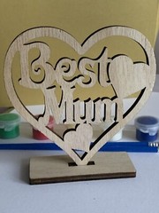 Children’s Craft / Paint Your Own/ Wooden Hearts / Mum Birthday / Best Mum