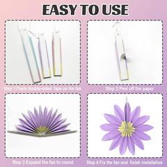 9 PCS Pastel Birthday Decorations, Yellow,Pink and Purple Sunflower Paper Fans D