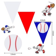 4 Pieces Baseball Party Decorations Baseball Banner Sports Ball Birthday Part…