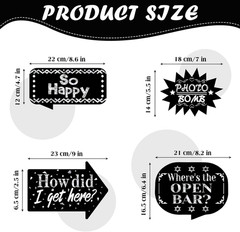 24 Pieces Photo Booth Props Birthday with Stick Happy Birthday Weddings Gradu…