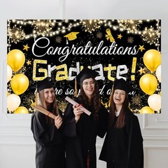Congratulations Graduate We Are So Proud of You Banner Backdrop Photo Booth Sign