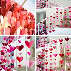 Valentine’s Day Decorations Heart Shape String Ornament Hanging Decor for Party
