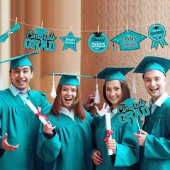 JOYMEMO Graduation Party Centerpiece Sticks 24pcs Teal Black 2025
