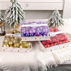 3/4/5cm Mixed Size Ornaments 44pcs/box Shatterproof Plastic Balls Set for Tree