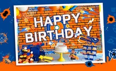 71 X43» Dart Battle Party Backdrop Supplies Happy Birthday Background for Boys
