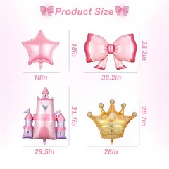 Castle Balloons 5 Pcs Princess Balloons Pink Castle Balloon for Baby Shower P…