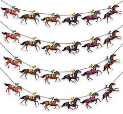 Kentucky Party Derby Day Banners Supplies Horse 10.2″ x 7.1″, Black
