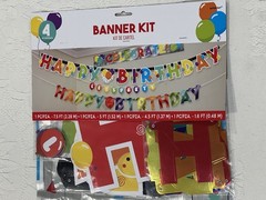 Amscan Happy Birthday Rainbow Banner Kit Set of 4 Colorful Party Decor New