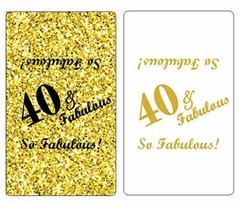 40 & Fabulous Miniatures Candy Bar Wrapper, (Set of 60) Mini Candy Bar Stickers