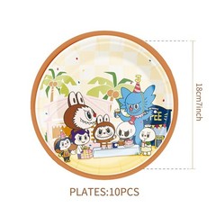 98Pcs Cute Cartoon Big Ears Bubu Birthday Party Supplies Set Plates Banner Ballo