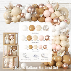 301Pcs Boho Bridal Shower Decorations Complete Party Set, Serves 25 Guests, Boho