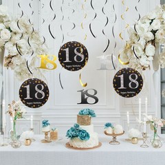 12pcs Mixed Color Hanging Swirls Decorations Party Swirls for 18th Birthday