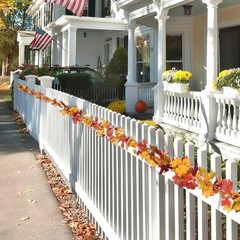 11.6Ft(2Pcs*5.8Ft) Fall Artificial Maple Leaves Garland Decorations