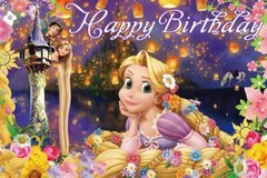 Tangled Rapunzel Backdrop Princess Birthday Party Background Decor Photo Banner
