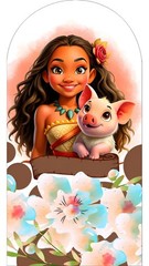 Moana Arch Backdrop Cover Happy Birthday Party Photo Background Supplies