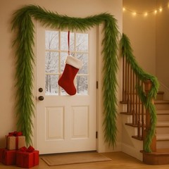 2 Pcs 6ft Norfolk Pine Garland – Artificial Greenery Garland for Modern Chris…