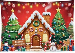 Christmas Gingerbread House 7x5ft Background – Christmas Gingerbread House