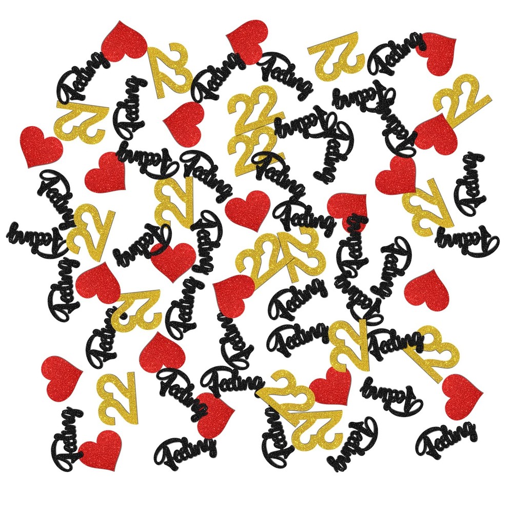 Im Feeling 22 Glitter Happy 22nd Birthday Table Confetti Sign Paper 120 PCS