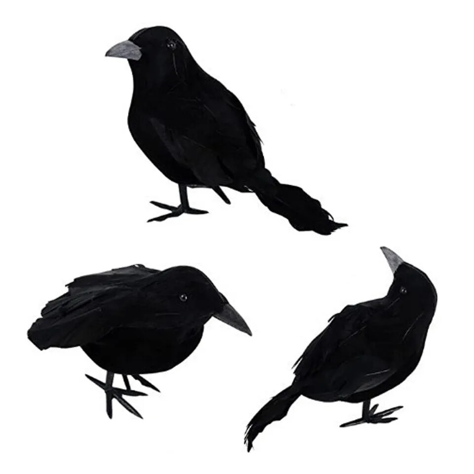 Halloween Decoration Scary Fake Crow Garden Home Party Accessory
