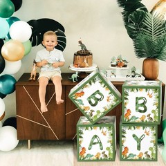 Dinosaur Baby Shower Decorations Box – Green Jungle Dinosaur Baby Boxes for B…