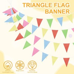 Pennant Banner Flags Triangle Banner Flags Garland Pennant String with Rope -…