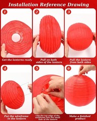Asian Inspired Hanging Lamps – 48 Pcs Paper Lantern Decor
