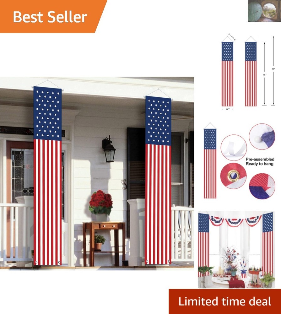Celebrate Independence with Weather-Resistant Stars and Stripes Banners – 2 Pcs