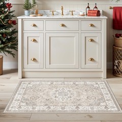 Washable 2×3 Entryway Area Rug – Neutral Kitchen 2′ x 3′ (Rectangular), Beige