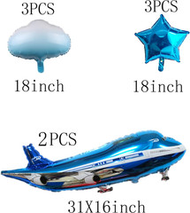 31Inch Large Airplane Blue Party Decoration Airplane Balloon Birthday Party Supp