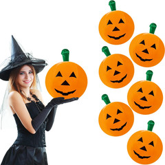 24-Pack Halloween Pumpkin Inflatable Decorations, Carnival Parties, Beach Party,