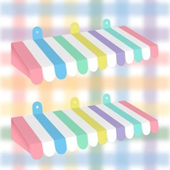 2 Piece Circus Awning Decoration 3D Carnival Tent Awning Wall Decorations Circus