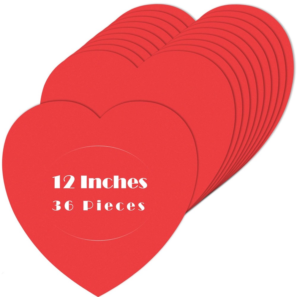 36 PCS 12 Inch Large Valentines Day Heart Paper Cutouts Classroom Decor