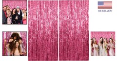 Stunning 2 Pack Pink Foil Fringe Backdrop – Enhance Any Celebration Effortlessly