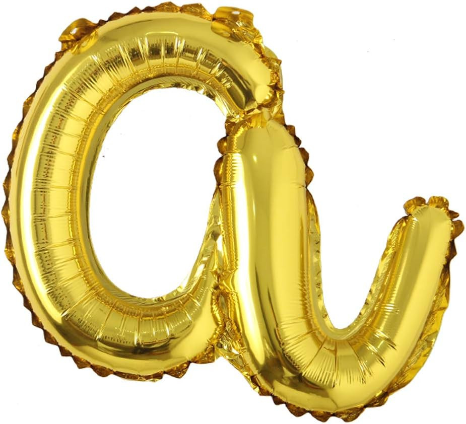 18 Inch Gold DIY A-Z Handwriting Lowercase Letters Name Foil Balloon Letter Char