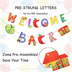 13Pcs Welcome Back to School Party Banner for School Celebrations-Pre-Strung, 10