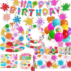 Paint Party Decorations 215Pcs Paint Splatter Party Supplies Art Party Decoratio