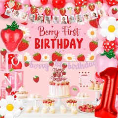Berry First Birthday Decor Strawberry 1st Birthday Decorations for Girls with…