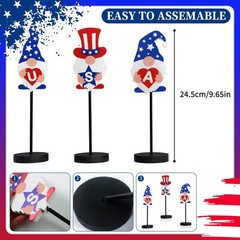 3 PCS Creative Table Holder Decor,4th of July Decorations,Gnome Table Decorat…