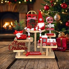 Christmas Decorations 8 PCS Tiered Tray Decor Set, Cute Tabletop Christmas De…
