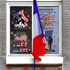 Memorial Day Land of The Free Window Clings 4th of July Patriotic America Flag C