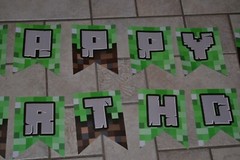 Minecraft Style Pixel Party Happy Birthday Banner Kit New Old Stock