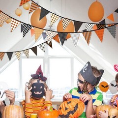 Fabric Pennant Banner for Halloween Outdoor Indoor Decorations, orange2