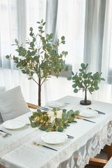 Lighted Eucalyptus Garland Battery Operated with Timer 6FT 96 LED Artificial