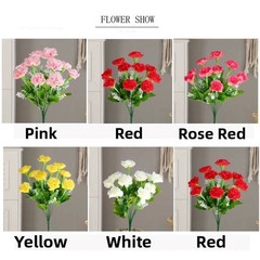 10 Head Carnation Bouquet Artificial Silk Flowers for Desk Shelf Decor