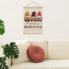 Happy Hallothanksmas Posters Hanger Frame Hanging Poster for Home Office BedR…